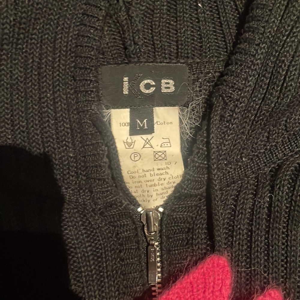 Medium Black, Zip Down, Thin Iceberg Jacket, Vint… - image 3